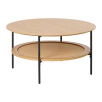 Natūralios spalvos apvalios formos kavos staliukas iš ąžuolo ø 80 cm Pensacola – Unique Furniture