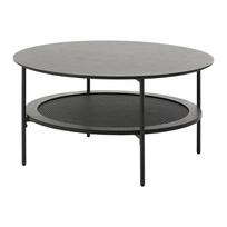 Juodos spalvos apvalios formos kavos staliukas ø 80 cm Pensacola – Unique Furniture