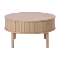 Šviesios natūralios spalvos apvalios formos kavos staliukas iš ąžuolo ø 85 cm Meta – Unique Furniture