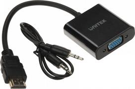 Unitek HDMI UZ VGA PĀRVEIDOTĀJS Y-6333 + AUDIO UNITEK