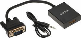Unitek VGA UZ HDMI PĀRVEIDOTĀJS V1112ABK01 + AUDIO UNITEK