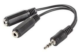 Adapteris Lanberg Mini Jack x2 / Mini Jack MiniJack, Mini Jack female x 2, 0.1 m, juoda sp.