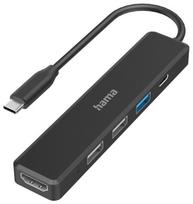 Šakotuvas Hama USB-C - 3 x USB/USB-C/HDMI USB-C, 3 x USB/USB-C/HDMI, juoda sp.