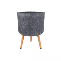 Vazonas EDEN D37xH30cm su kojomis, tamsiai pilka