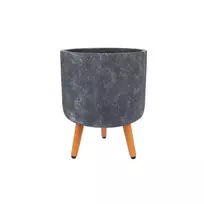 Vazonas EDEN D32xH26cm su kojomis, tamsiai pilka