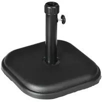 Betoninis skėčio nuo saulės stovas, 11 kg, kvadratinis, skirtas 32-38 mm skersmens skėčio kotui, juodas