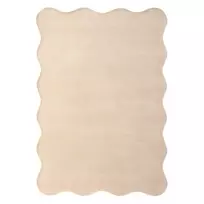 Stačiakampis kilimas „Sable“, banguotas, vilnonis, smėlio spalvos