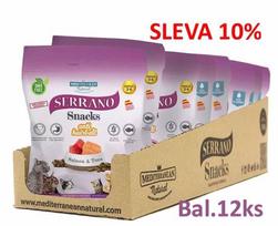 Serrano Snack Cat AntiHairball Salmon & Tuna 50 g (12 vnt) 10 % NUOLAIDA, 1 vnt.