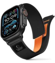 Juoda / oranžinė apyrankė Apple Watch 8 / 9 / 10 / 11 / SE / ULTRA (44 / 45 / 46 / 49 MM) "Tech-Protect Nylon Elite"