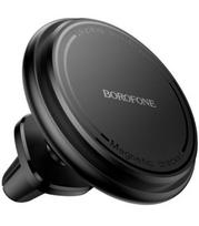 Juodas magnetinis automobilinis laikiklis į groteles "Borofone BH135 MagSafe"