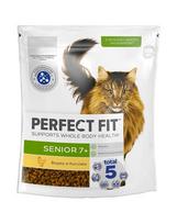 PERFECT FIT Senior 7+ 6 x 750 g visavertis sausas pašaras vyresnio amžiaus katėms, turintis daug vištienos, 4+2 GRATIS.