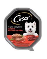 CESAR 28 x 150 g visavertis šlapias ėdalas suaugusiems šunims terinas su sultinga jautiena ir kepenėlėmis 14+14 NEMOKAMAI