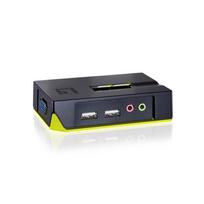LevelOne KVM Switch  2xUSB-A +Audio                     Gray | KVM-0221 | 4015867137857