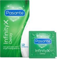 Pasante Infinity X Delay prezervatyvai (12 vnt.) - 12 vnt.