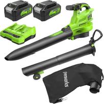 Akumuliatorinis lapų siurblys-pūstuvas Greenworks BL48L421-01; 2x24 V; 2x4,0 Ah akum.