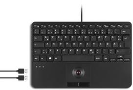 Klawiatura Perixx Perixx PERIBOARD-526 H EN, wired mini USB keyboard, trackball, USB hub | 57155Q | 4049571007380