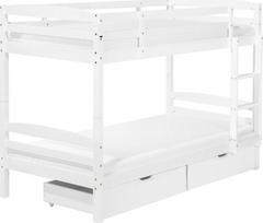 Beliani Dviaukštė lova su stalčiais medinė 90 x 200 cm White REGAT | 249416 | 4251682260756