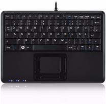 Klaviatūra Perixx Perixx PERIBOARD-510 H PLUS UK, mini USB klaviatūra, jutiklinė plokštė, hub, black | 57173G | 4049571001784