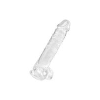 Natūraliai atrodančios skaidrios Dildo, lankstus, su stipria prisitvirtinimo baze, L dydžio 19 cm