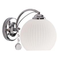 Sieninis šviestuvas Candellux Sandrine, chromo apdaila, baltas stiklinis gaubtas, E27 1x40W