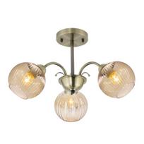 Lubų lempa Candellux Pascal 3x40W patinos spalvos su stikliniais gaubtais