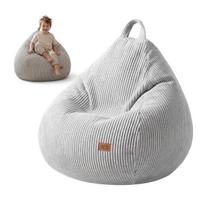 Sėdmaišis Mark Adler Comfy 1.0 Grey – velvetinis pufas-atlošas, pilkos spalvos