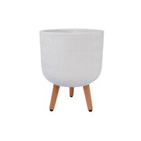 Gėlių vazonas SELENA D30xH39,5cm su kojelėmis, baltas