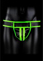 Ouch! by Shots OUCH! Jockstrap Glow-in-the-Dark L/XL - Adjustable Fluorescent Green