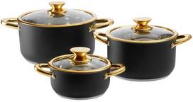 Ambition puodų rinkinys Black Royal Steel, 16/20/24 cm, 3 vnt.
