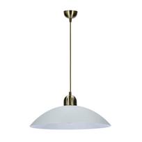 Pakabinamas šviestuvas Candellux Mira, patinuotos bronzos apdaila, baltas stiklinis gaubtas, 1xE27 60W
