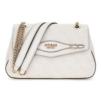 GUESS moteriška kreminė senovinė rožinė petinė rankinė - Katya Convertible Xbody Flap Bag Balta Logo 311235