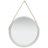 Sieninis veidrodis su dirželiu, 60cm, sidabrinis