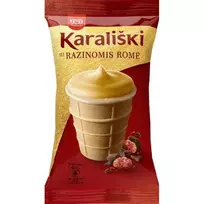 Kiaušinių skonio valgomieji ledai su rome mirkytomis razinomis KLASIKA, 120 ml