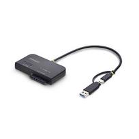 StarTech.com USB-C/USB-A to M.2 NVMe and 2.5in/3.5in SATA Adapter, 10Gbps, Tool-Free External SSD and Hard Drive Reader, B+M/M-Key