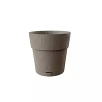 stefanplast Flower pot with tray, Ethica, Ø15x15cm, brown