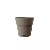 stefanplast Flower pot with tray, Ethica, Ø20x19cm, brown