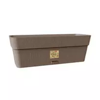 stefanplast Flower box with tray, Ethica, 50x18x17cm, brown