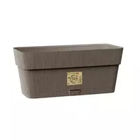 stefanplast Flower box with tray Ethica, 30x13x12cm, brown
