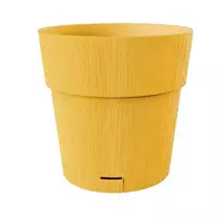 stefanplast Flower pot with tray, Ethica, Ø30x29cm, mustard yellow