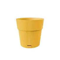 stefanplast Flower pot with tray, Ethica, Ø20x19cm, mustard yellow