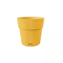 stefanplast Flower pot with tray, Ethica, Ø15x15cm, mustard yellow