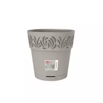 stefanplast Flower pot with tray, Gaia, Ø25x25cm, light gray