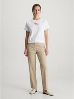 CALVIN KLEIN JEANS Moteriški „Crop Top“ marškinėliai