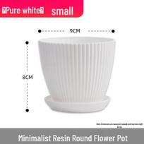 Small Vertical Stripe Resin Succulent Pot - Echeveria Non-Ceramic Planter for Home or Balcony 1 piece - plastic