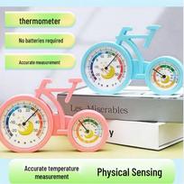Cartoon Indoor Thermometer and Hygrometer Gauge Bicycle Thermometer - Blue