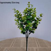 Curly Edge Red Rose Bouquet - 6 Head Artificial Silk Flowers for Living Room Decoration eukaliptas
