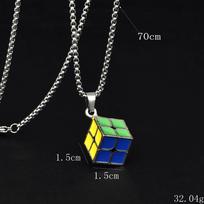 Trendy Drip Oil Magic Cube Hip Hop Necklace - Unisex Creative Jewelry
