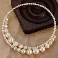2025 Light Luxury Pearl Choker Necklace for Women balta