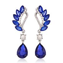Duowei Retro Long Green Crystal Water Drop Earrings - Elegant Jewelry