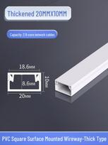 Lipni dekoratyvinė PVC kabelių valdymo dėžutė paslėptam laidų išvedžiojimui 20*10mm cable duct--price per meter balta